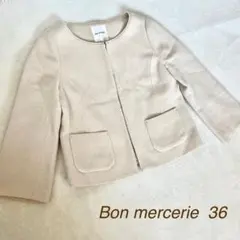 ボンメルスリー　パール付きノーカラージャケット