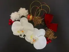 胡蝶蘭髪飾り　結婚式　成人式、七五三　髪飾りｄ11本セット　レッド　水引kのサムネイル