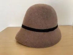 一名様限定❤️CA4LA 　カシラ　帽子　ウールハット　ブラウン　黒リボン
