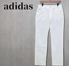 アディダス　ゴルフ　ストレッチパンツ　ロゴ刺繍　綿混　ホワイト　サイズ82(L)