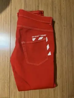 off white デニム レッド 34