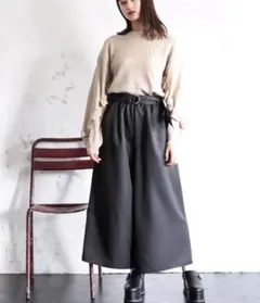 フリルスリーブニットプルオーバー　ニット