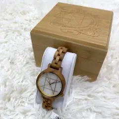 【新品未使用】NOZ TIMEPIECES リストウォッチ 木製 白翡翠オリーブ