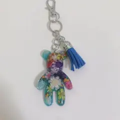 レジン 花柄クマ型レジンチャーム