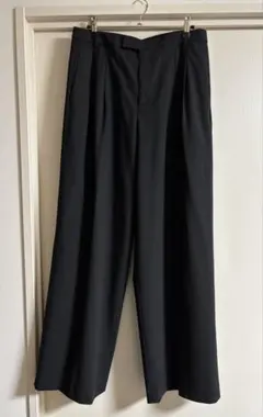 UNIQLO C タックワイドストレートパンツ　ブラック L