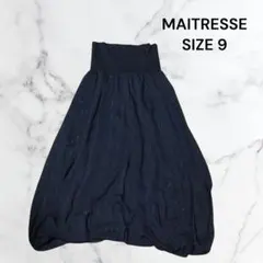 ①⑦MAITRESSE フレアスカート ウエストゴムブラック サイズ9 ヤマダヤのサムネイル