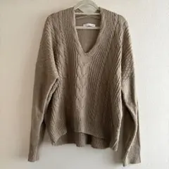 E hyphen world gallery PEACE ベージュニット