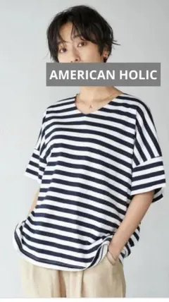 AMERICAN HOLIC ボーダーT ネイビーのサムネイル