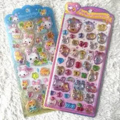 【国内正規品】うるちゅる ポップシール★フワフワらびちゃん シール 2点 セット