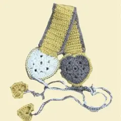 イヤーマフ 黄色 ハンドメイド かぎ編み ハート ヘッドドレス