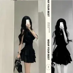 レディースワンピース　ナイトワーク　ミニ　ブラック　韓国