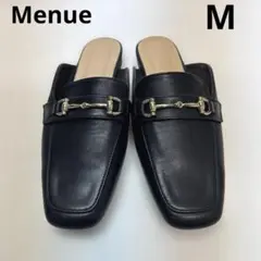 Menue ローファー　スリッパシューズ　サンダル　M 23.5 23 ブラック