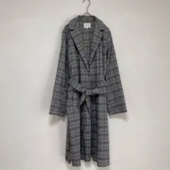 grove グローブ　チェック柄　ロングコート　チェスターコート　比翼ボタン