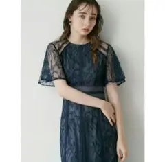 美品 ラグナムーン LADYフレアレースマーメイドワンピース 結婚式 定2.4