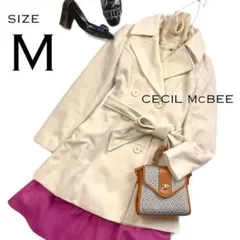 CECIL McBEEセシルマクビー ウールライク軽量ベルト付きチェスターコート