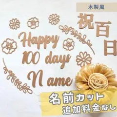 お食い初め　100日祝い　百日祝い　祝百日　壁　レターバナー　飾り　木製風
