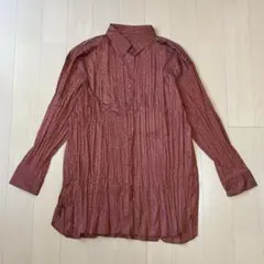 希少★イッセイミヤケ 98AW アーカイブ プリーツ ロングシャツ ドット柄 Mのサムネイル