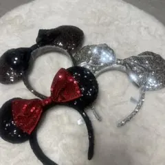 ディズニー　スパンコール　キラキラ　カチューシャ　3点セット