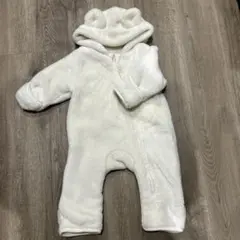 ホワイト クマ耳付き アウター 70〜80cm
