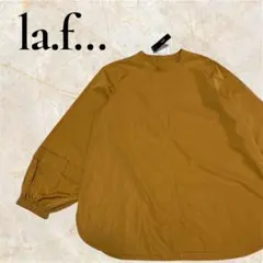 新品タグ付き la.f... マスタード色 バルーンスリーブシャツ