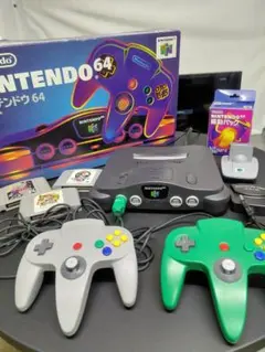 ニンテンドー64本体セット　グレー　周辺機器　ソフト3本　拡張パック