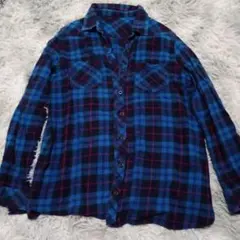 チェック柄フランネルシャツ　長袖