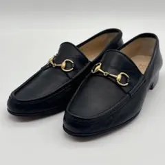 《超美品》グッチ ホースビット ローファー　レザー 黒　37 0255