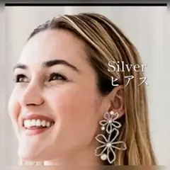 【シルバー】ピアス エリザベスバウアー風 ウェディングピアス 結婚式 大ぶり