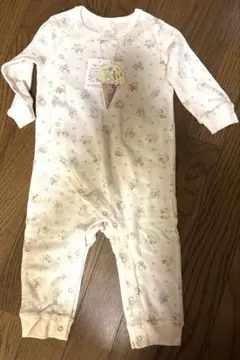 【新品タグ付き】ジェラートピケ ベビー ロンパース 80-90 花柄 ピンク長袖のサムネイル