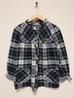 tsumori chisato ツモリチサト チェック柄 ネルシャツ M フリル