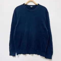 UNIQLO ユニクロ　ニット　セーター　長袖　無地　シンプル　ネイビー　XL