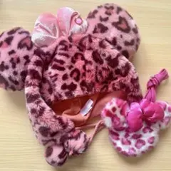 ディズニー　ピンクヒョウ柄セット