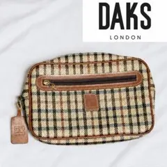 DAKS ダックス チェック柄 セカンドバッグ クラッチバッグ