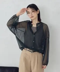 【新品未使用タグ付き】COMMECAISM コムサ シアーシャツ＋タンクトップ