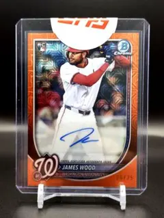 James Wood RC Auto Gold Topps Chrome サイン - メルカリ