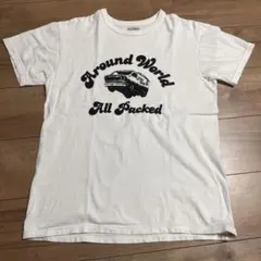 FLAT HEAD 白 Tシャツ　フロントプリント（サイズ42）