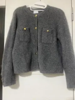 green label relaxing グレー カーディガン カシミヤ