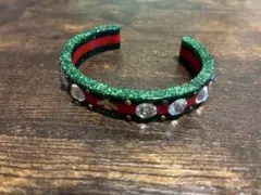 グッチ　GUCCI ブレスレット　バングル　緑　蝿のサムネイル
