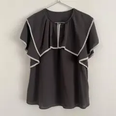 ViS 半袖 ブラウス ダークグレー フリーサイズのサムネイル