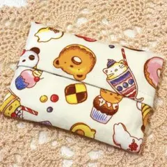 ハンドメイド　ポケットティッシュケース　アニマルスイーツ　パンダ