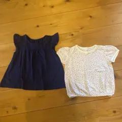 UNIQLO 半袖チュニック　花柄　tシャツ　セット　夏服　女の子　子供服