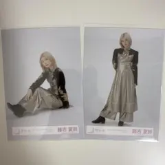 櫻坂46 生写真 藤吉夏鈴 4th アニラ ライブ衣装 ヒキ 座り セット 金髪