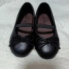 H&M 16cm 黒リボン付き　バレエシューズ　フォーマルシューズ