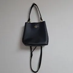 コーチ　COACH　ブラックレザーショルダーバッグ