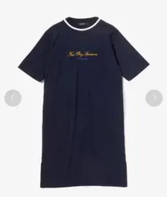 FRED PERRY　半袖　ワンピース　サイズ10　M　ネイビー　刺繍　日本製のサムネイル