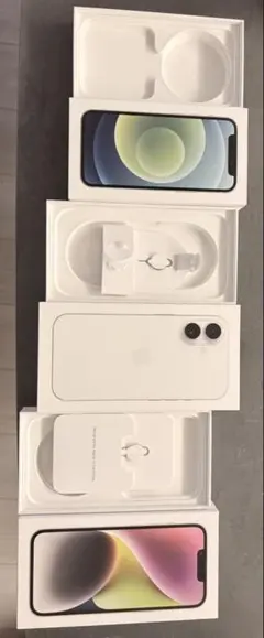 iPhoneの箱(iPhone12mini,iPhone14,iPhone16)