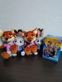 ズートピア2 ペアぬいぐるみ×2コ &プレミアムフィギュア ジュディ&ニック