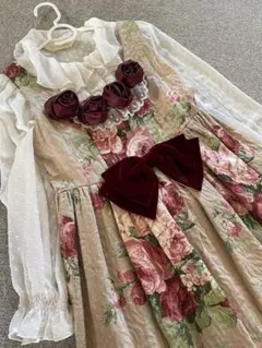 北ロリ 青木美沙子ちゃん着用 花柄 ノースリーブ ワンピース 薔薇モチーフのサムネイル