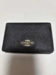 コーチ COACH 名刺入れ カードケース レザー ブラック 黒