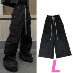 ワイド　カーゴパンツ　MijkoやRick好きな方　 韓国系　メンズ　Ｌ